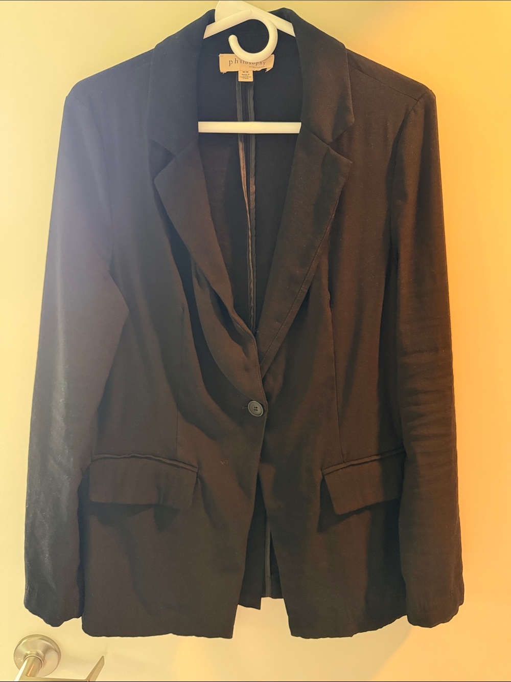 Philosophy Black Single-Button Tailored Blazer